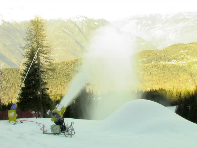 Snow blower at a ski slope