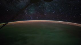 Planet Earth seen from the International Space Station with Aurora Borealis and milky way stays over the earth, Time Lapse 4K. Images courtesy of NASA Johnson Space Center : http://eol.jsc.nasa.gov