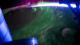 Planet Earth seen from the International Space Station with Aurora Australis over the earth, Time Lapse 4K. Elements of this image furnished by NASA. Images courtesy of NASA Johnson Space Center : http://eol.jsc.nasa.gov
