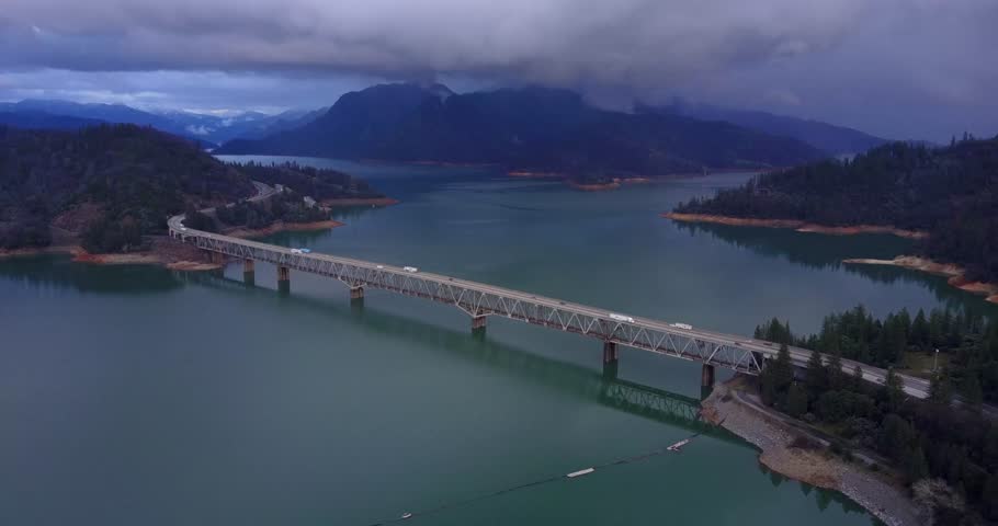 Lake Shasta, Oregon, body of water, freshwater, bridge, green water, scenic
