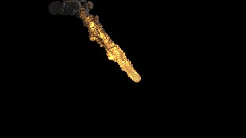 meteor or asteroid trail smokes with two different details, with alpha mask, ready for compositing (4k, 3840x2160, ultra high definition) high detailed smoke