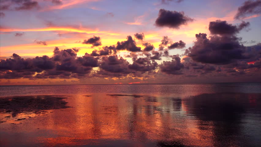 Colorful tropical sunset over the Gulf of Mexico in the Florida Keys