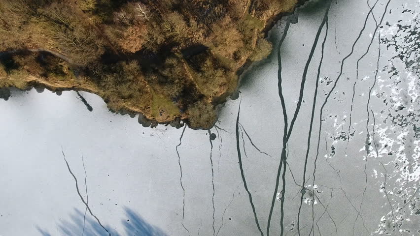 Surface of a frozen lake - abstract patterns