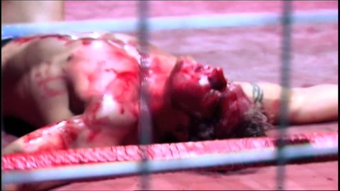 PORTSMOUTH - AUGUST 6: Cage Wrestler Bloody during a VPW Wrestling Show on August 6, 2009 in Portsmouth, England.