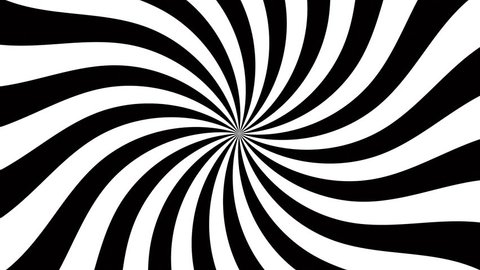 4k animated spiral (hypnotic), slow rotation. Black and white. Seamless loop.
