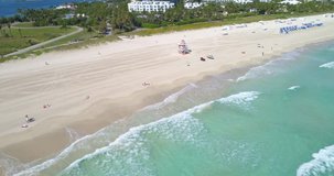 Aerial flyby Miami Beach Florida
