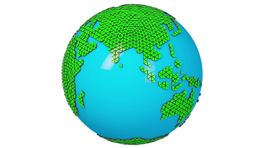 4K Minimal Design Earth Spinning Seamless Loop with Matte 3D Animation