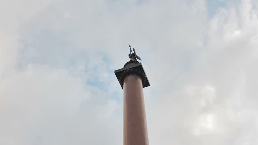 The Alexander Column also known as Alexandrian Column, is the focal point of Palace Square in Saint Petersburg, Russia