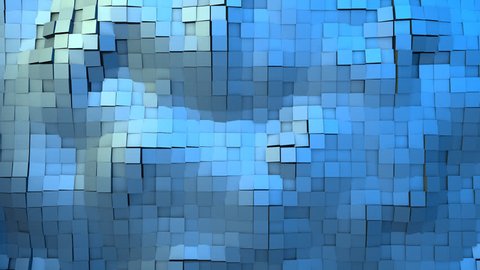 Ocean Waves of Animated Abstract Cubes