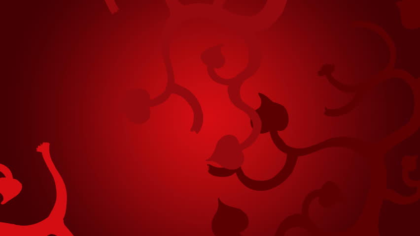 Red plants growing background, HD CG animation.