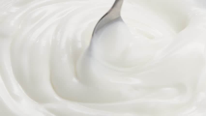 Slow motion of mixing yogurt with spoon, 180fps prores footage | Shutterstock HD Video #23758678
