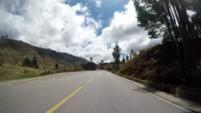 SOUTH AMERICA: on-board-camera video footage (POV) of driving in the Andes of Peru