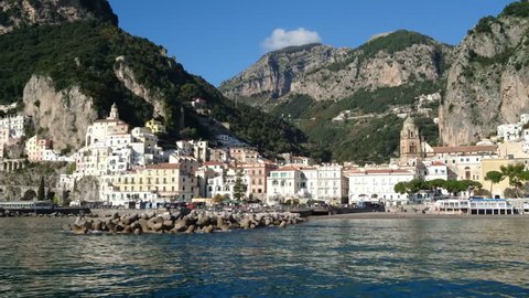 Amalfi, small characteristic village giving the name to the Amalfi coast, , a stretch of coastline in Southern Italy, listed as a UNESCO World Heritage Site
