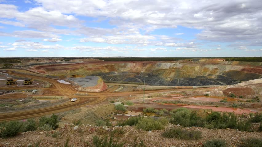 A large gold mine in Western Australia. Large dump truck in action. Westonia, Western Australia.