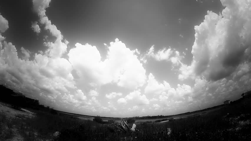 Old film of a fisheye view of a North Carolina sky timelapse.