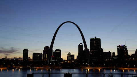 City of St. Louis Skyline, Missouri, USA Stock Video