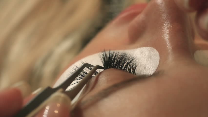 Woman Eye with Long Eyelashes. Eyelash Extension. Lashes, close up, selected focus. Royalty-Free Stock Footage #23796811