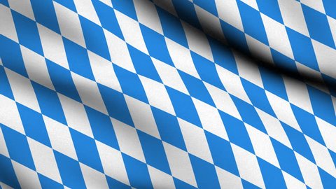 Flag of Bavaria slowly waving in the wind - very highly detailed fabric texture