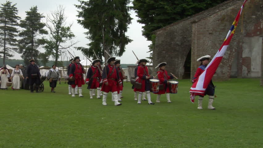 STAFFARDA, ITALY - CIRCA 2012: Reenactment of the battle fought during Nine
