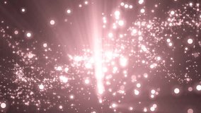 Background Red with Rays. Space with the Red particles and waves. Loop Background Animation.