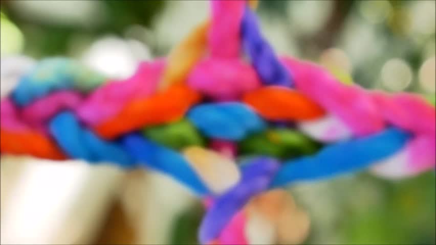 Connected group concept as many different ropes tied and linked together as an unbreakable chain as a community trust and faith metaphor and learning Royalty-Free Stock Footage #23821024