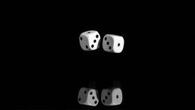 Two dices in super slow motion rebounding against a black background against a black background - Powered by Shutterstock - Get 15% off with code: PIKWIZARD15