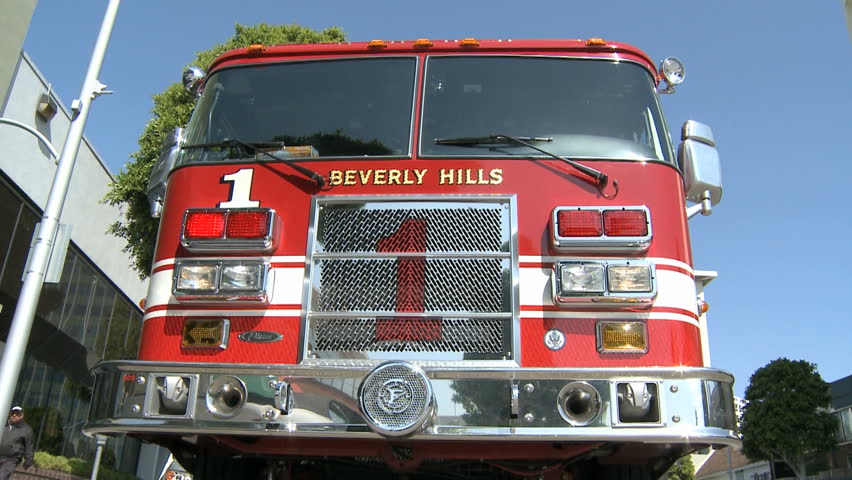 LOS ANGELES - MARCH 2: Beverly Hills Fire Truck in Los Angeles on March 2, 2012