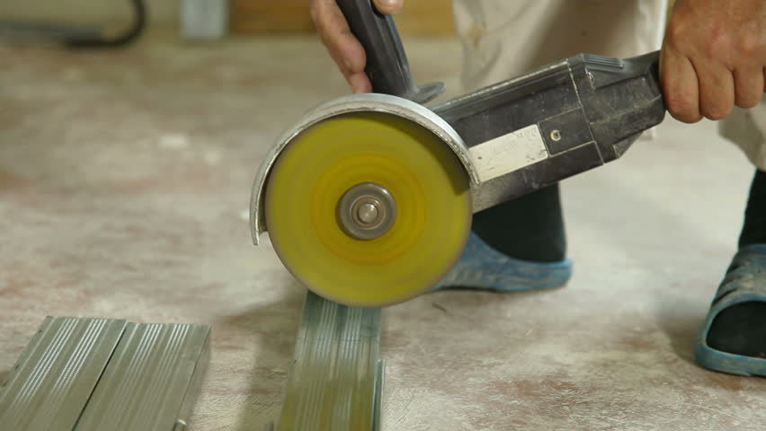 Angle Grinder Cutting Drywall Stud Stock Footage Video