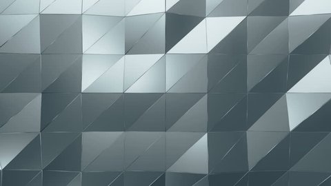 Abstract background with animation of waving smooth polygonal surface from glass, chrome or plastic. Good technological backdrop. Animation of seamless loop. 