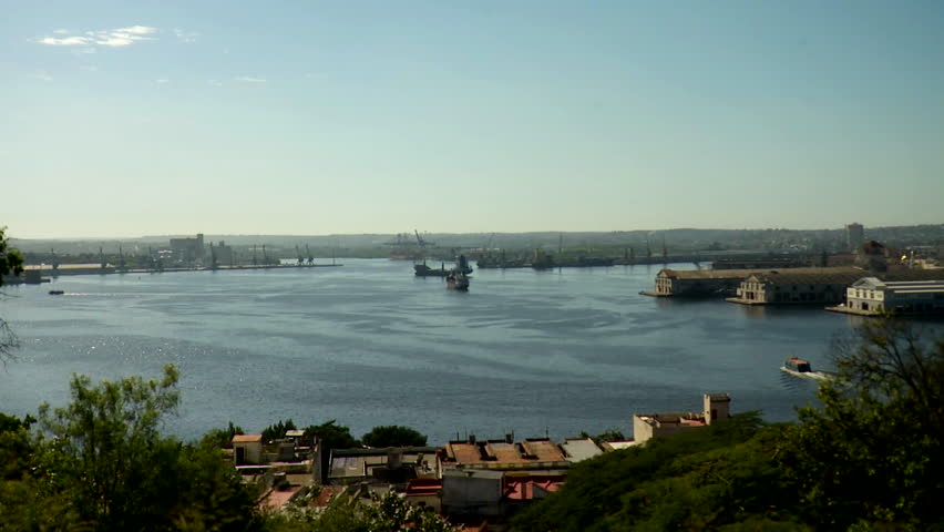 Havana, Cuba - CIRCA December 2009: Large view of water and city