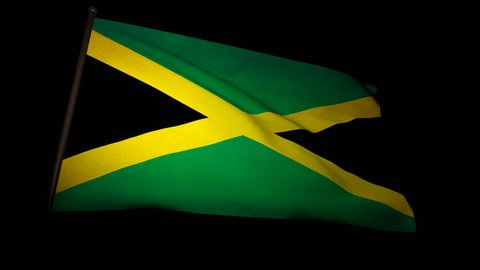 Jamaica flag loop with alpha channel