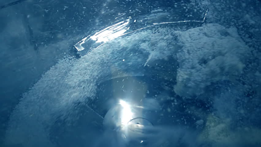 Equipment ( granulator ) that converts any plastics for further fabrication of plastic granules in the plastics industry. Slow mo, slow motion, slo mo, high speed camera, 240fps, 250fps