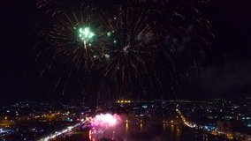 Aerial view of the fireworks