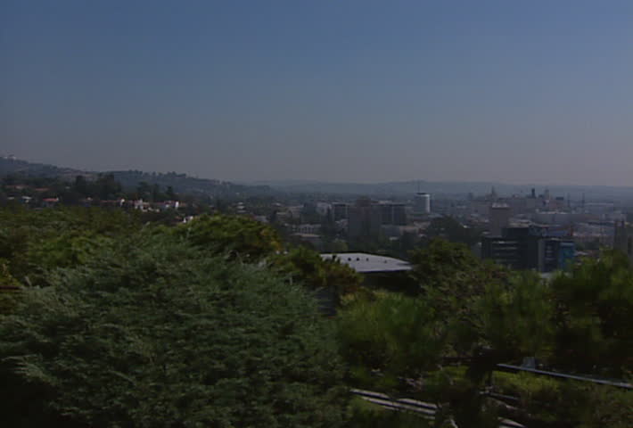 LOS ANGELES - Circa 2002:Skyline of Los Angeles in 2002.