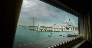 Time lapse video of Venice cityscape with Santa Maria della Salute church, Veneto, Italy