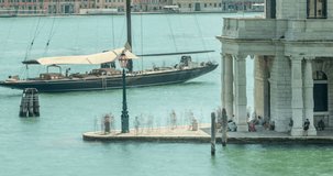  Time lapse video of Venice cityscape with Santa Maria della Salute church, Veneto, Italy
