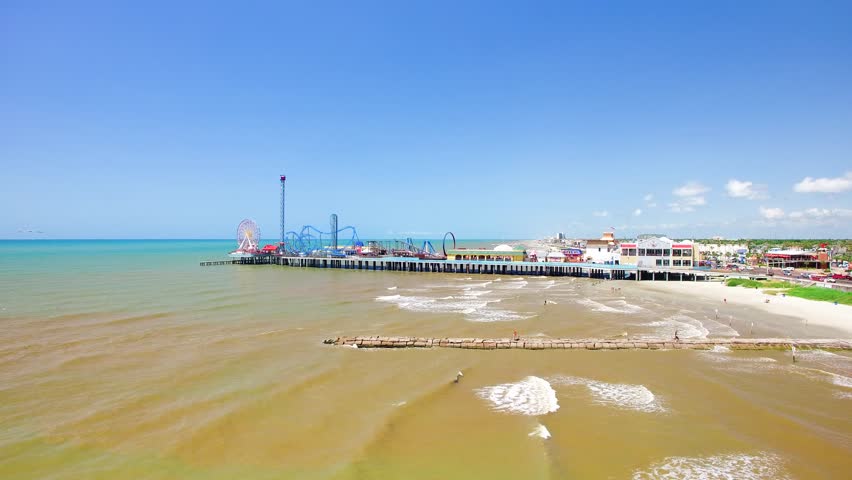 Flying away from Galveston Texas Beach 