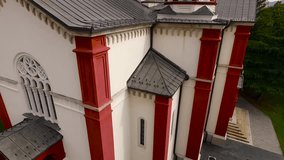 Aerial video of church in Kragujevac city