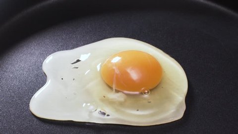 Video of egg being dropped on hot pan