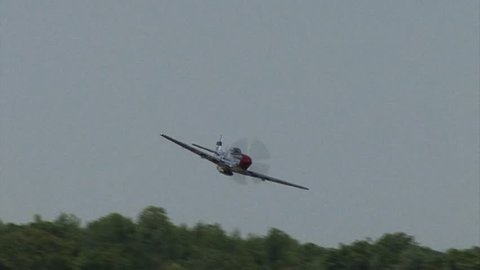 MARYLAND, USA - MAY 17:  P51 Mustang low altitude flight at the Andrews AFB  airshow on May 17, 2008 in Maryland, USA.