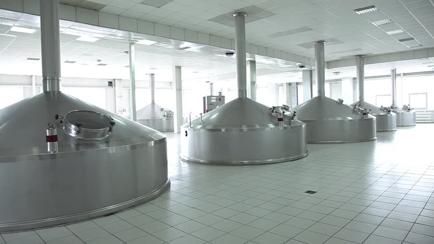 Woman checks the beer samples, working with flasks in the laboratory.