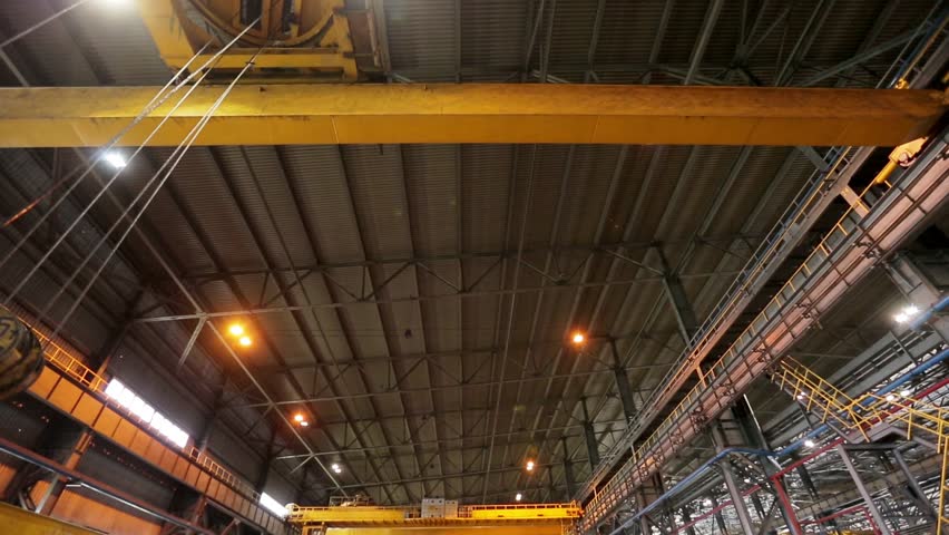 crane moving steel bars to the storage, wide shot Royalty-Free Stock Footage #23902816