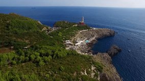 Punta Carena Lighthouse, Capri, Italy Aerial video