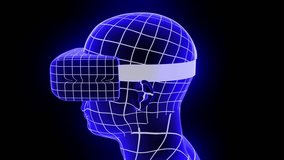 VR virtual reality headset hologram futuristic animation hmd game tech loop 4k