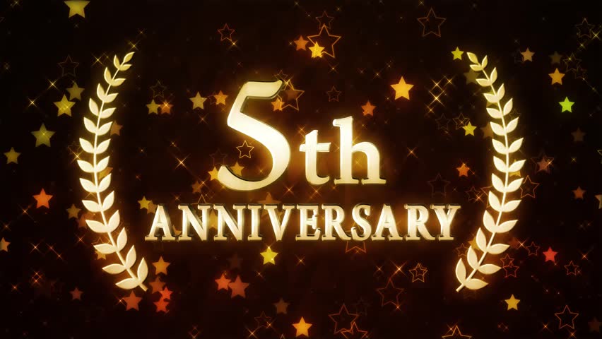 5th Anniversary Animation Video De Stock Totalmente Libre De