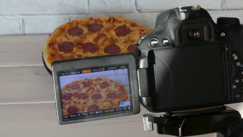 making, filming food, pizza footage, blog, behind camera, cameraman pov