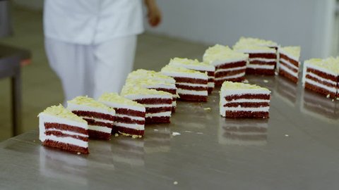 Woman wraps a slice of cake