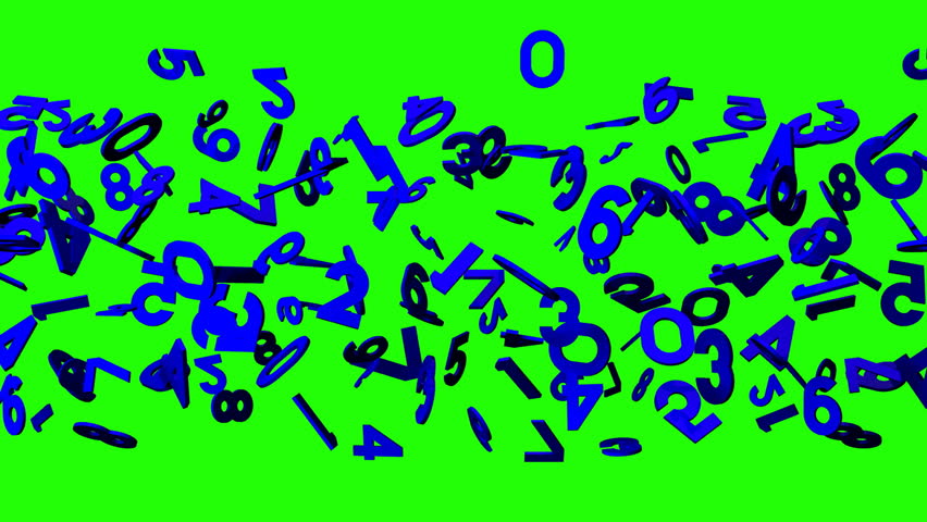 Синие числа. Number on Blue foreground. Blue numbers on Black.