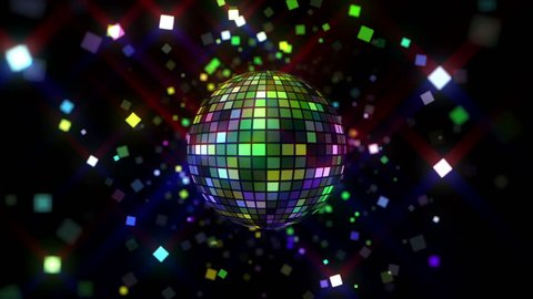 Neon Disco Ball Seamless Vj Loop Stock Footage Video (100% Royalty