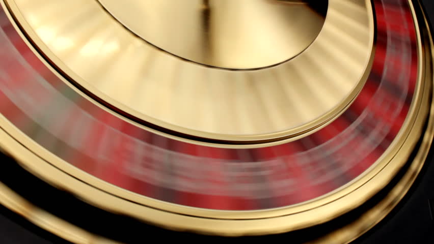 Spinning Roulette Wheel shot on angle
